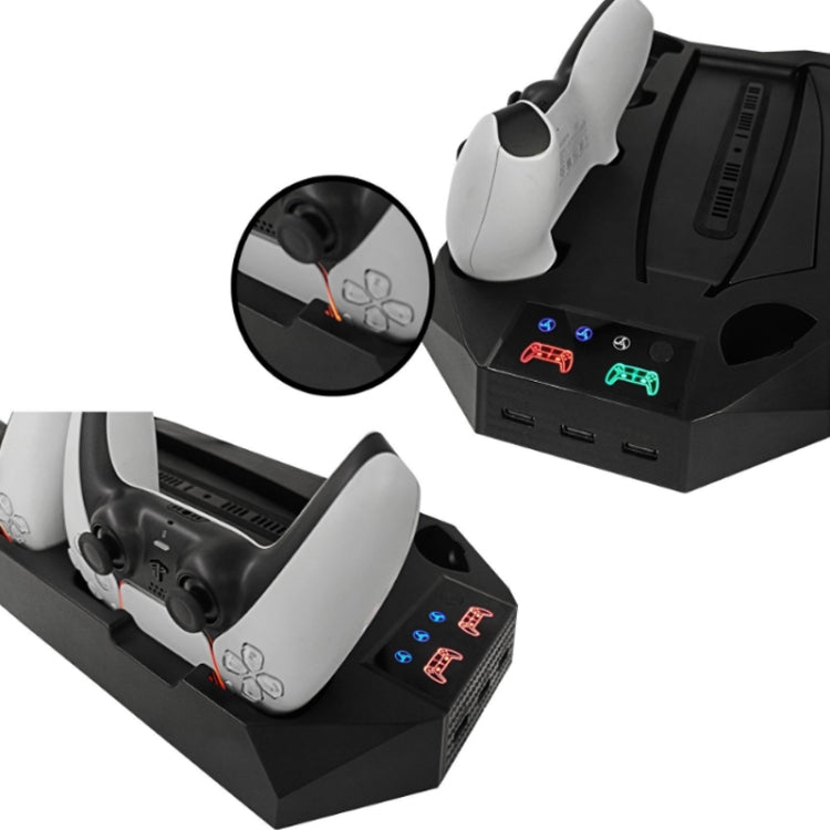 For PS5 DE/UHD 2 In 1 Handheld Console Cooling Stand Fan Base(Black) by bashfashion