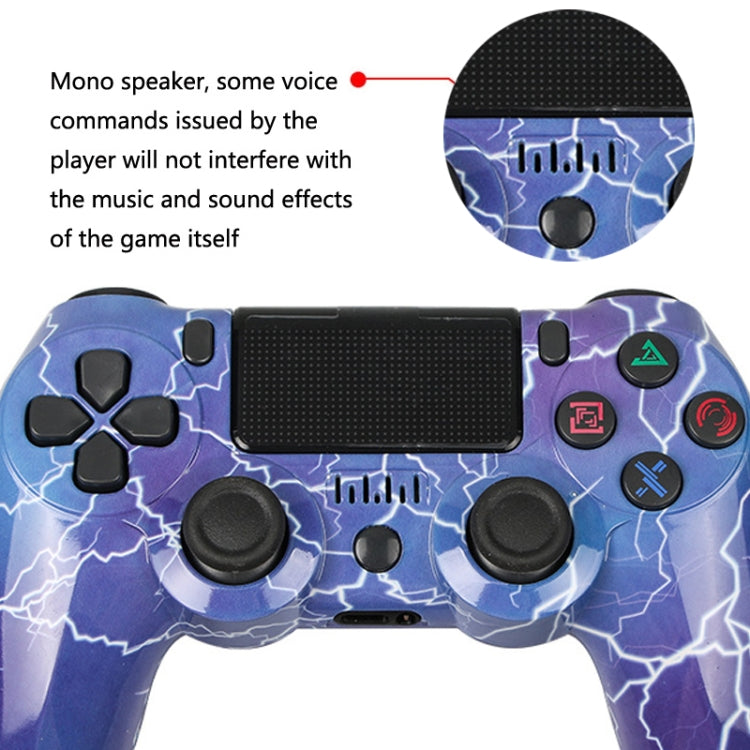 For PS4 Wireless Bluetooth Game Controller With Light Strip Dual Vibration Game Handle(Skeleton) by bashfashion