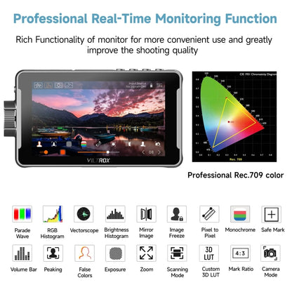 VILTROX DC550 Touch Model 5.5 Inch Camera Studio Monitors 4K HDMI 3D LUT Director Monitor by VILTROX