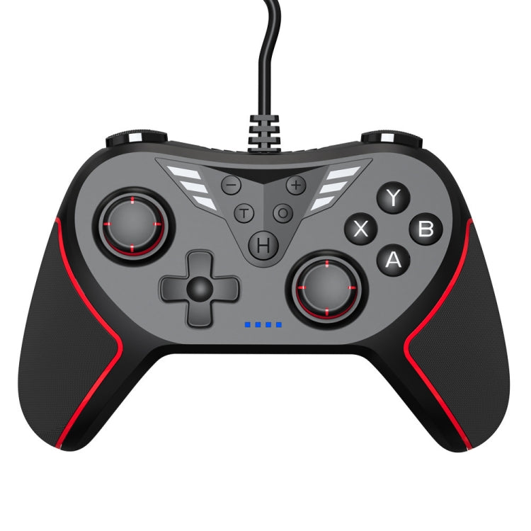 For Switch / PC USB Wired Gamepad With Vibration And Burst Function(Black) by bashfashion