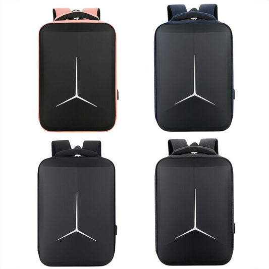 15 inch Large-Capacity Waterproof Business Commuter Laptop Backpack with USB Port(Simplified Blue) by bashfashion