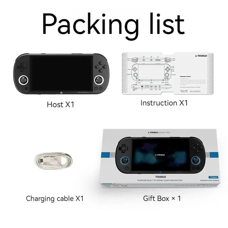 Trimui Smart Pro 4.96 Inch IPS Screen Handheld Game Console Open Source Linux System 256G(Grey) by Trimui