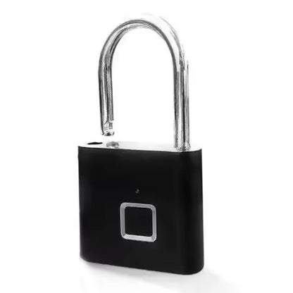 Smart Fingerprint Rechargeable Padlock Waterproof Morse Code Emergency Unlocking(Matte Black) by bashfashion