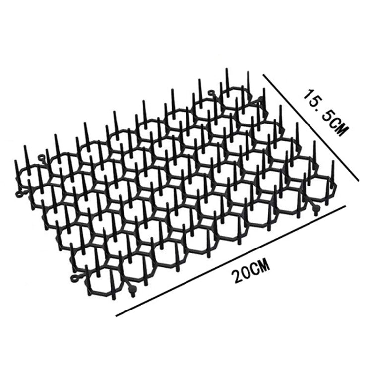 12pcs / Box Anti-Cats Barbed Spike Net Mat Sofas Gate Garden Cats Repellent Tool, Style: With 4 Screws(Black) by bashfashion