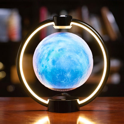 Magnetic Levitation Bluetooth Speaker Ornament Desktop Ambient Glow Night Lights, Style: Dark Pattern Starry Moon(UK Plug) by bashfashion