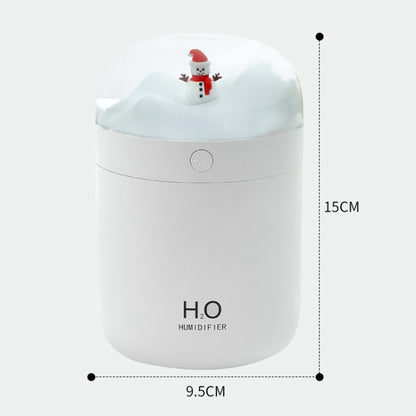 500ml Snowman Humidifier USB Desktop Large Capacity Colorful Ambient Light Air Humidifier(White) by bashfashion