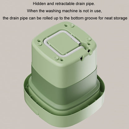 Fully Automatic Mini Foldable Washing Machine With Dehydration Function, Size: EU Plug(Green) by bashfashion