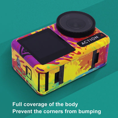 For DJI Action 4 Motion Camera Stickers All Inclusive Photo Frame Color Changing Stickers Accessories, Style: AC4-15 Snake Scale Gold by bashfashion