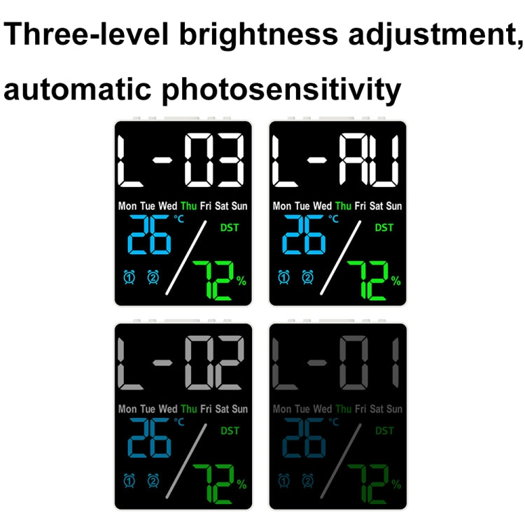 Multifunctional Temperature / Humidity Display Electronic Alarm Clock, Color: Blue White by bashfashion