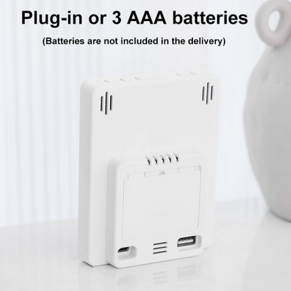 Multifunctional Temperature / Humidity Display Electronic Alarm Clock, Color: Blue White by bashfashion