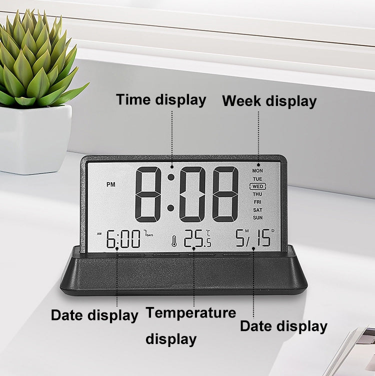 Multifunctional Temperature / Date Display Electronic Alarm Clock(Black Transparent) by bashfashion