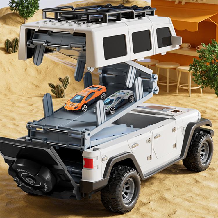 Folding Catapult Car Transformable Track Car Children Simulated Container Storage Car(White) by bashfashion