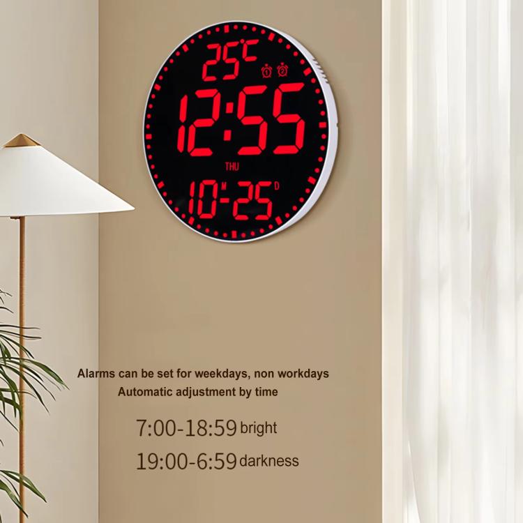 11.6-Inch RGB Wall Clock With Remote Control Multi-Functional Alarm Clock White+Cloth by bashfashion