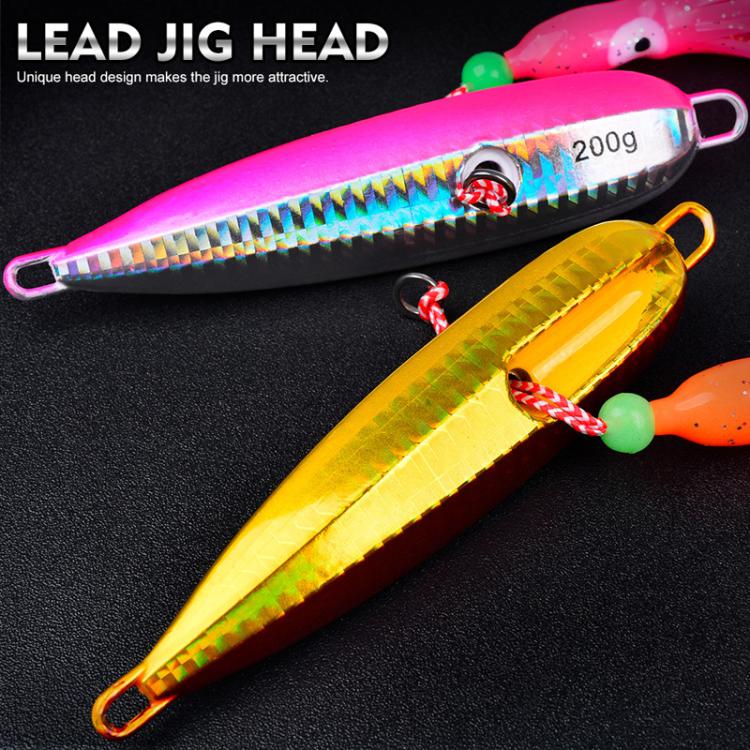 100G PROBEROS LF159 Luminous Bearded Squid Hook Slow Cranking Road Runner Iron Plate Bionic False Bait(C) by PROBEROS