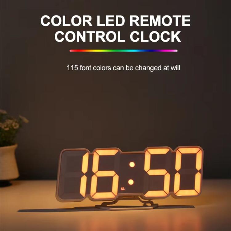 RGB Color Changing 3D Digital Clock With Voice Control, Adjustable Brightness, Temperature Display & Remote, Spec: Upgraded Humidity White by bashfashion