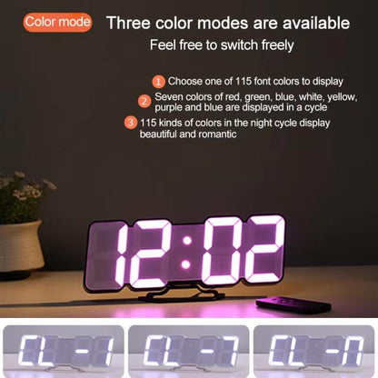 RGB Color Changing 3D Digital Clock With Voice Control, Adjustable Brightness, Temperature Display & Remote, Spec: Upgraded Humidity White by bashfashion