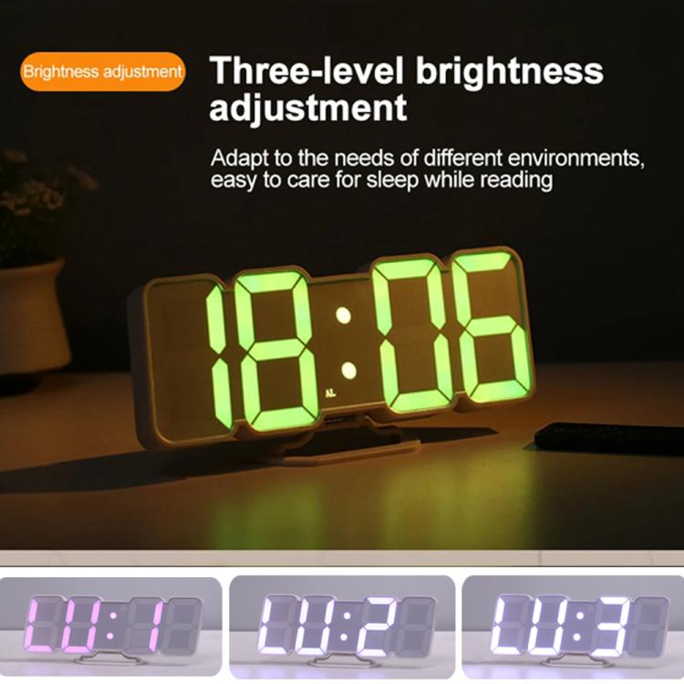 RGB Color Changing 3D Digital Clock With Voice Control, Adjustable Brightness, Temperature Display & Remote, Spec: Upgraded Humidity White by bashfashion