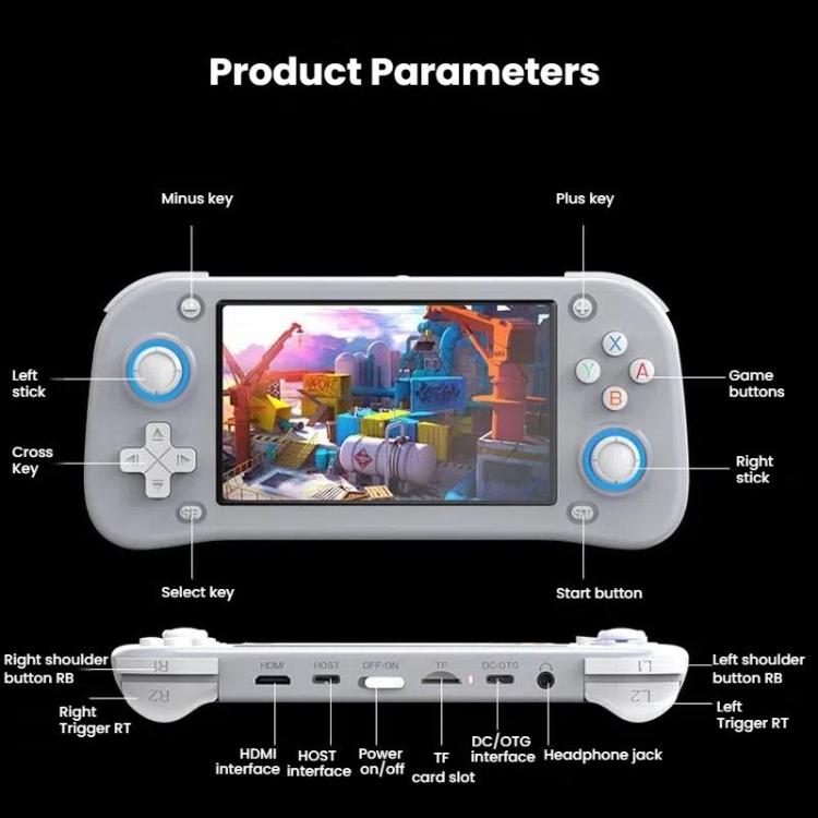 XF43 Retro Handheld Game Console Open Source 4.3 Inch Large Screen Gaming Video Players Console 64G(Black) by bashfashion