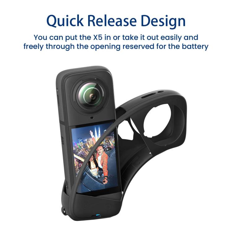 aMagisn Body Case For Insta360 X5 Action Camera Protective Accessories Black by aMagisn