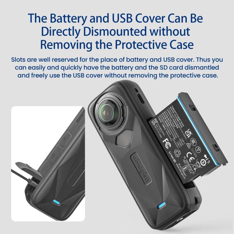 aMagisn Body Case For Insta360 X5 Action Camera Protective Accessories Gray by aMagisn