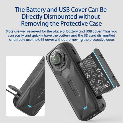 aMagisn Body Case+Lens Cap For Insta360 X5 Action Camera Protective Accessories Gray by aMagisn