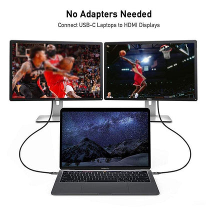 QGeeM USB-C/Type-C To HDMI Cable 4K 30Hz For Screen Mirroring & Extended Display, Cable Length: 1.8m by QGeeM