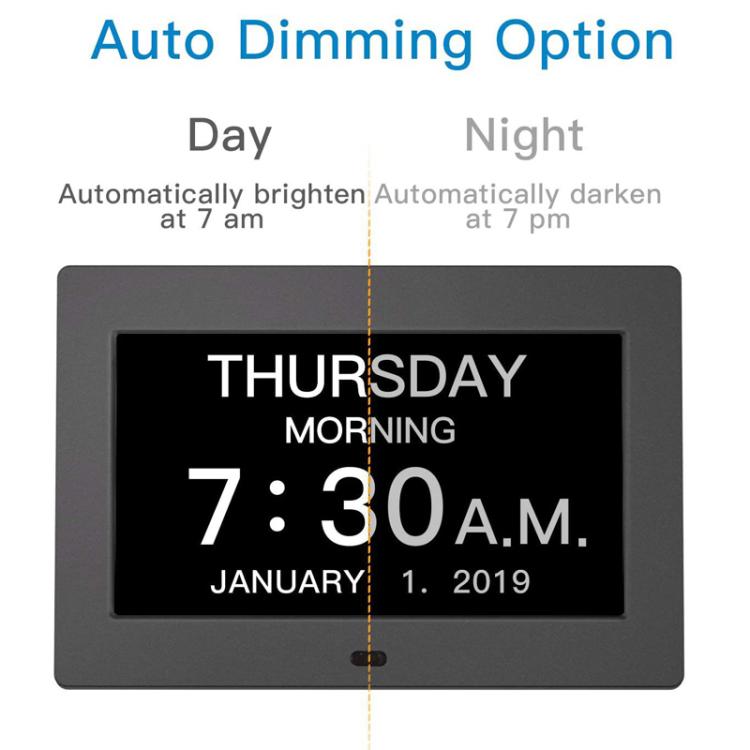 10-Inch Digital Clock With Voice Time Announcement, Auto DST Adjustment, 20 Custom Alarms, 8 Medication Reminders EU Plug Black by bashfashion